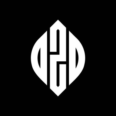Çember ve elips şekilli OZO yuvarlak harf logosu tasarımı. Tipografik şekilli OZO elips harfleri. Üç baş harf daire şeklinde bir logo oluşturuyor. OZO Çemberi Amblemi Soyut Monogram Harf İşaretleyici Vektörü.