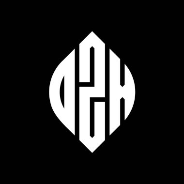 Çember ve elips şekilli OZX daire harf logosu tasarımı. Tipografik biçimli OZX elips harfleri. Üç baş harf daire şeklinde bir logo oluşturuyor. OZX Çember Amblemi Soyut Monogram Harf İşaretleyici Vektörü.