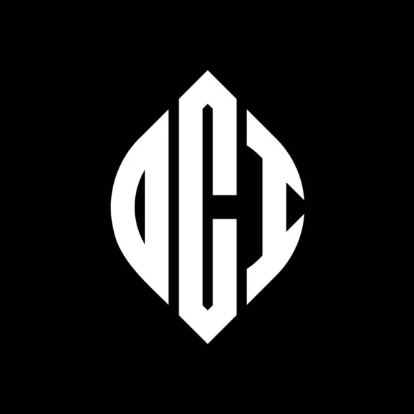 Oci Cercle Lettre Logo Design Avec Cercle Ellipse Forme Lettres — Image vectorielle