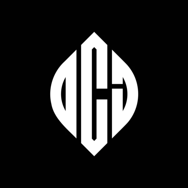 Ocj Cercle Lettre Logo Design Avec Cercle Ellipse Forme Lettres — Image vectorielle