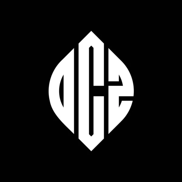 Ocz Cercle Lettre Logo Design Avec Cercle Ellipse Forme Lettres — Image vectorielle