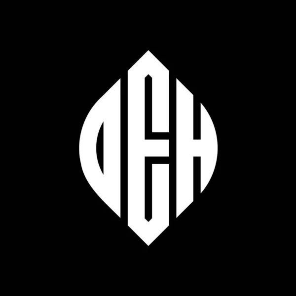 Oeh Cercle Lettre Logo Design Avec Cercle Ellipse Forme Oeh — Image vectorielle