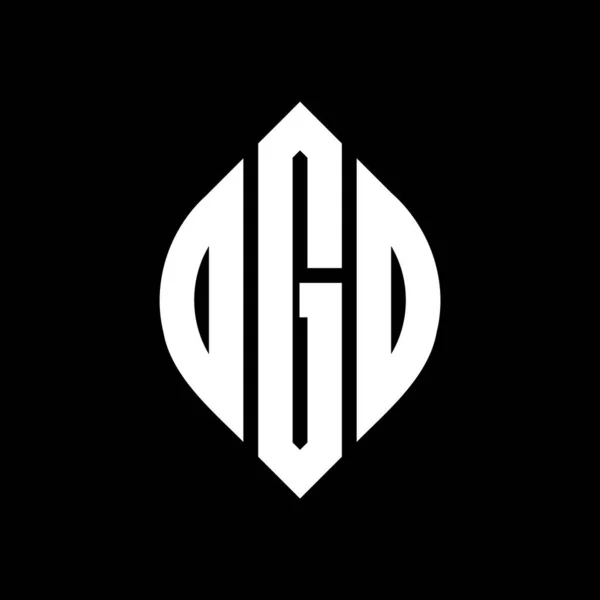 Ogd 디자인에 Ogd 자형의 이니셜은 로고를 Ogd Circle Emblem Abstract — 스톡 벡터