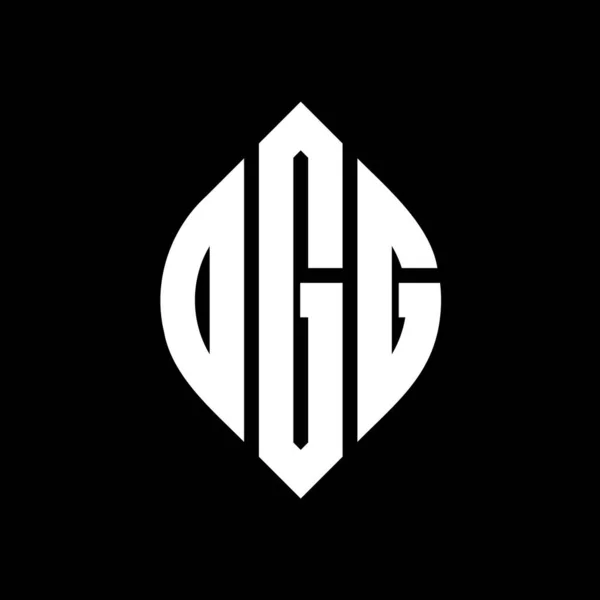 Ogg Дизайн Логотипу Колом Еліпсовою Формою Ogg Еліптичні Літери Типографічним — стоковий вектор