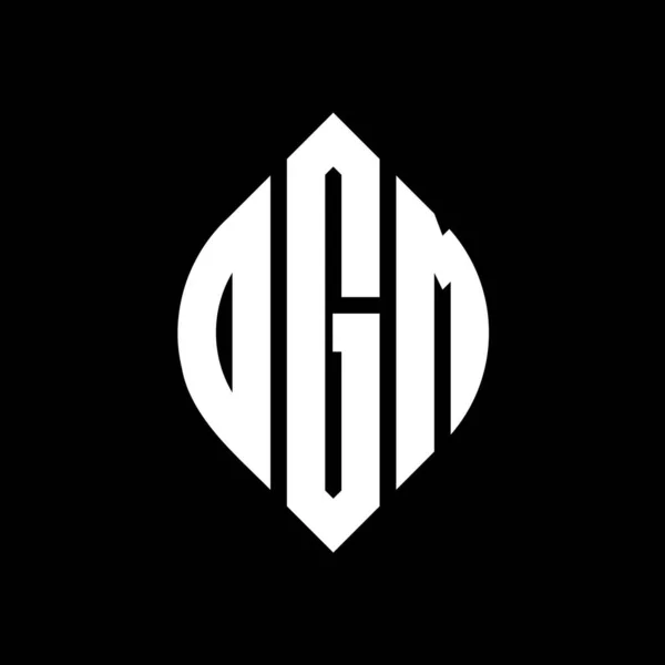 Ogm Círculo Carta Logotipo Design Com Forma Círculo Elipse Ogm —  Vetores de Stock