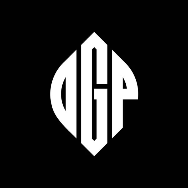 Ogp 디자인에 스타일의 이니셜은 로고를 Ogp Circle Emblem Abstract Monogram — 스톡 벡터