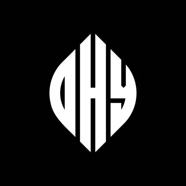 Ohy Círculo Carta Logotipo Design Com Forma Círculo Elipse Ohy —  Vetores de Stock