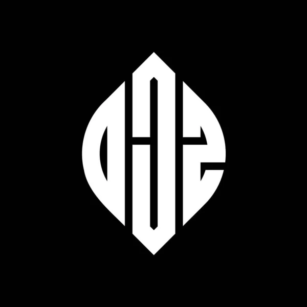Ojz 디자인에 Ojz 타이포그래피 스타일의 이니셜은 로고를 Ojz Circle Emblem — 스톡 벡터