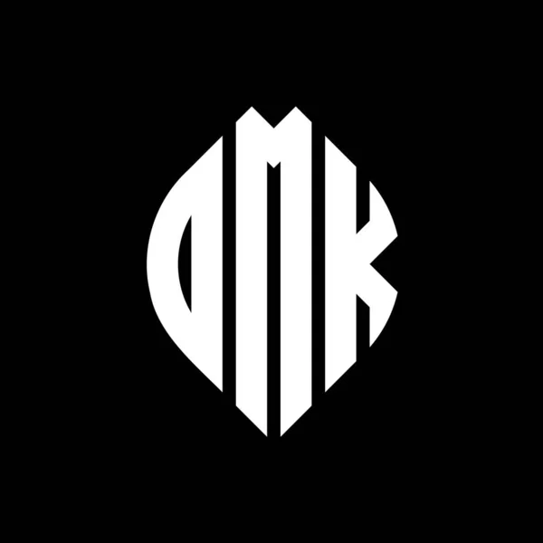 Omk Circle Letter Logo Design Circle Ellipse Shape Omk Ellipse — Stock Vector