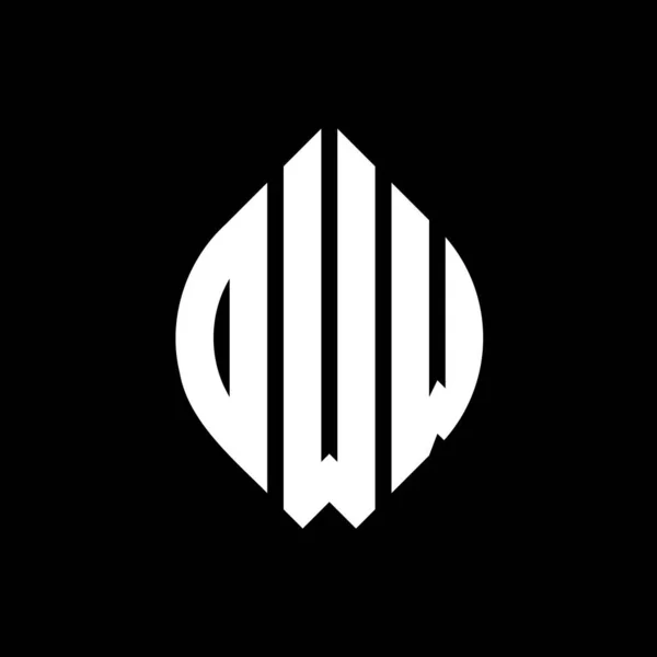 Diseño Del Logotipo Letra Del Círculo Oww Con Forma Círculo — Archivo Imágenes Vectoriales