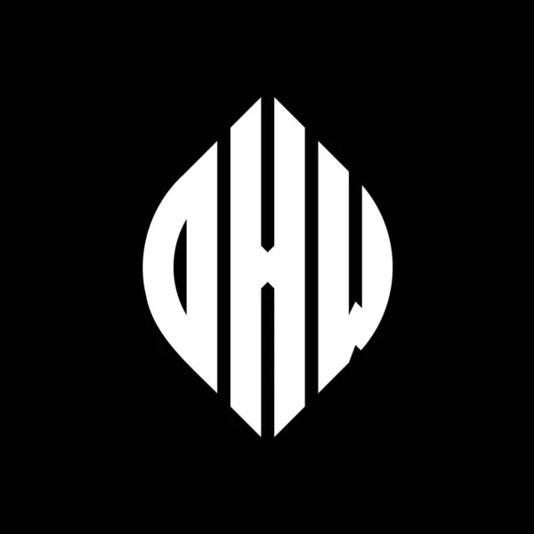 Σχεδιασμός Λογότυπου Γράμματος Oxw Κύκλου Κύκλο Και Σχήμα Έλλειψης Ελλειπτικά — Διανυσματικό Αρχείο