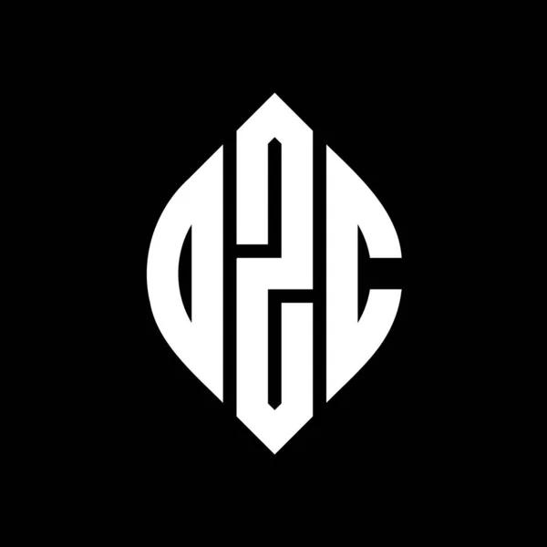 Ozc Cercle Lettre Logo Design Avec Cercle Ellipse Forme Lettres — Image vectorielle