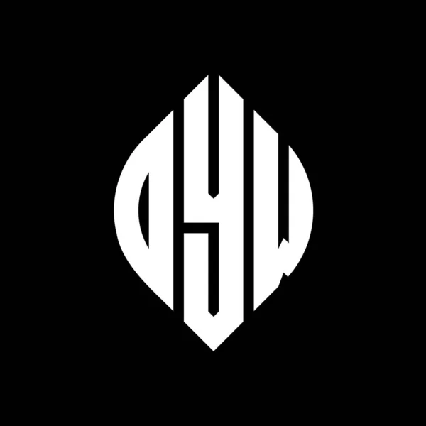 Diseño Del Logotipo Letra Del Círculo Oyw Con Forma Círculo — Archivo Imágenes Vectoriales