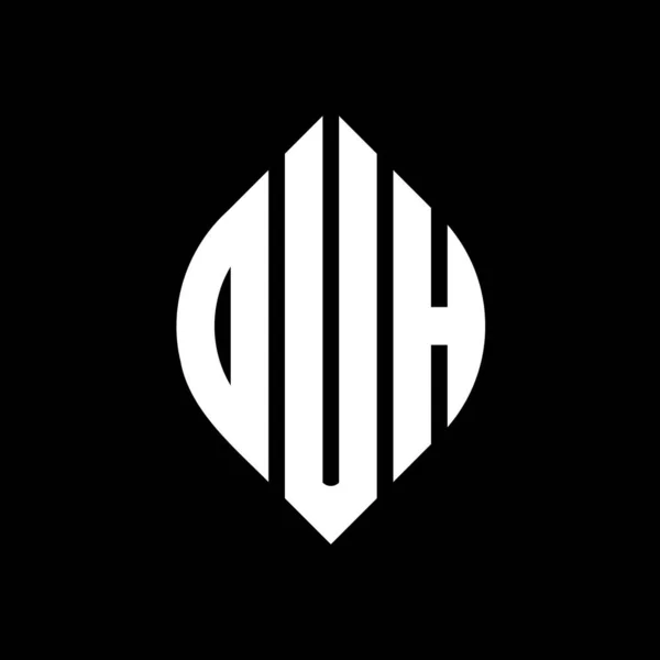 Ouh Кругової Літери Логотип Дизайн Колом Формою Еліпса Ouh Еліпс — стоковий вектор