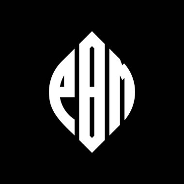Çember ve elips şekilli PBM daire harf logosu tasarımı. PBM elips harfleri tipografik tarzda. Üç baş harf daire şeklinde bir logo oluşturuyor. PBM Çember Amblemi Soyut Monogram Harf İşaretleme Vektörü.