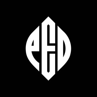 Çember ve elips şekilli PEO daire harf logosu tasarımı. PEO elips harfleri tipografik tarzda. Üç baş harf daire şeklinde bir logo oluşturuyor. PEO Çemberi Amblemi Soyut Monogram Harf İşaretleme Vektörü.