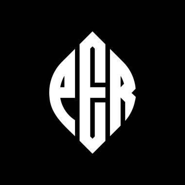 Çember ve elips şekilli PER harf logosu tasarımı. Tipografik tarzda PER elips harfleri. Üç baş harf daire şeklinde bir logo oluşturuyor. PER Çemberi Amblemi Soyut Monogram Harf İşaretleme Vektörü.