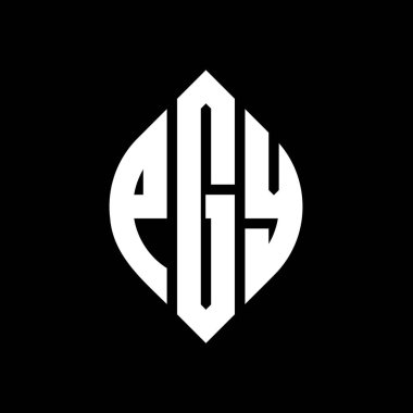 Çember ve elips şekilli PGY daire harf logosu tasarımı. Tipografik biçimli PGY elips harfleri. Üç baş harf daire şeklinde bir logo oluşturuyor. PGY Çember Amblemi Soyut Monogram Harf İşaretleyici Vektörü.