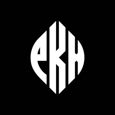 Çember ve elips şekilli PKX daire harf logosu tasarımı. Tipografik biçimli PKX elips harfleri. Üç baş harf daire şeklinde bir logo oluşturuyor. PKX Çember Amblemi Soyut Monogram Harf İşaretleyici Vektörü.