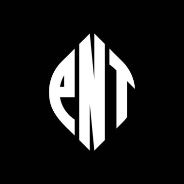 Çember ve elips şekilli PNT daire harf logosu tasarımı. Tipografik biçimli PNT elips harfleri. Üç baş harf daire şeklinde bir logo oluşturuyor. PNT Çember Amblemi Soyut Monogram Harf İşaretleyici Vektörü.