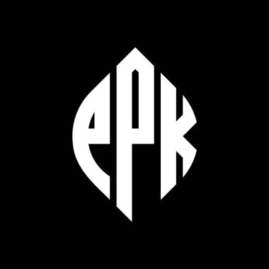 Çember ve elips şekilli PPK daire harf logosu tasarımı. Tipografik biçimli PPK elips harfleri. Üç baş harf daire şeklinde bir logo oluşturuyor. PPK Çember Amblemi Soyut Monogram Harf İşaretleme Vektörü.