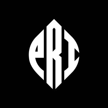 Çember ve elips şekilli PRI daire harf logosu tasarımı. Tipografik tarzda PRI elips harfleri. Üç baş harf daire şeklinde bir logo oluşturuyor. PRI Çember Amblemi Soyut Monogram Harf İşaretleyici Vektörü.
