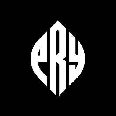 Çember ve elips şekilli PRY daire harf logosu tasarımı. Typographic tarzında elips harfler. Üç baş harf daire şeklinde bir logo oluşturuyor. Çember Amblemi Soyut Monogram Harf İşaretleme Vektörü.