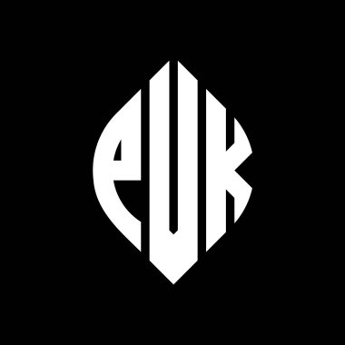 Çember ve elips şekilli PVK daire harf logosu tasarımı. Tipografik biçimli PVK elips harfleri. Üç baş harf daire şeklinde bir logo oluşturuyor. PVK Çember Amblemi Soyut Monogram Harf İşaretleyici Vektörü.