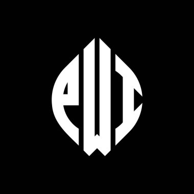Çember ve elips şekilli PWI yuvarlak harf logosu tasarımı. PWI elips harfleri tipografik tarzda. Üç baş harf daire şeklinde bir logo oluşturuyor. PWI Çember Amblemi Soyut Monogram Harf İşaretleyici Vektörü.