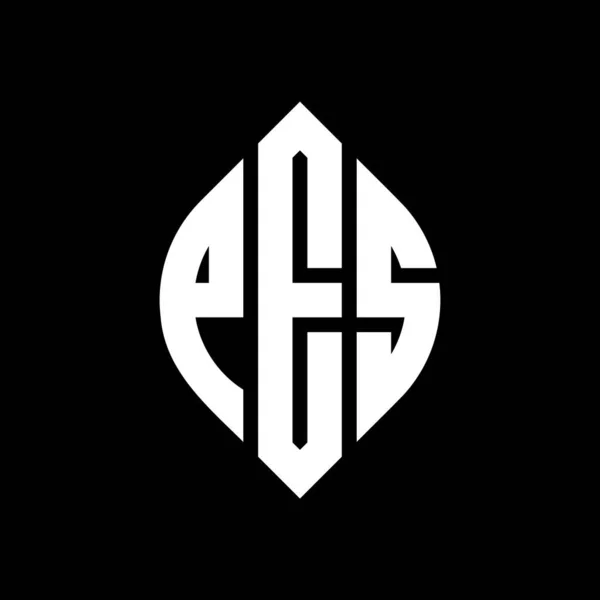 Pes Circle Letter Logo Design Circle Ellipse Shape Pes Ellipse — Stock Vector