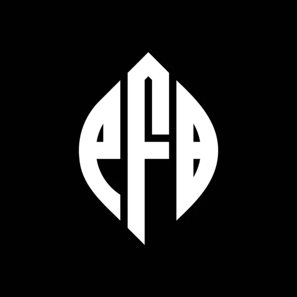 Logo Okrągłe Pfb Kształcie Okręgu Elipsy Litery Eliptyczne Pfb Stylem — Wektor stockowy