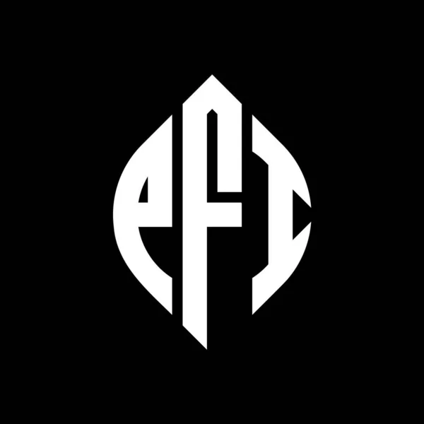 Logo Okręgu Pfi Kształcie Okręgu Elipsy Litery Eliptyczne Pfi Stylu — Wektor stockowy