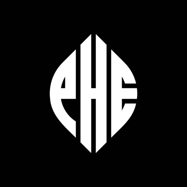 Design Logotipo Letra Círculo Phe Com Forma Círculo Elipse Phe — Vetor de Stock