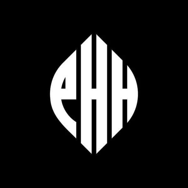 Дизайн Логотипу Кругової Літери Phh Колом Формою Еліпса Phh Еліпс — стоковий вектор
