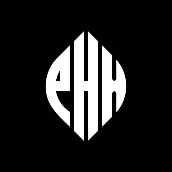 Дизайн Логотипу Літери Phx Колом Формою Еліпса Phx Еліпс Літери — стоковий вектор