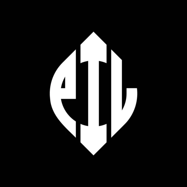 Разработка Логотипа Круга Pil Формой Круга Эллипса Буквы Эллипса Pil — стоковый вектор