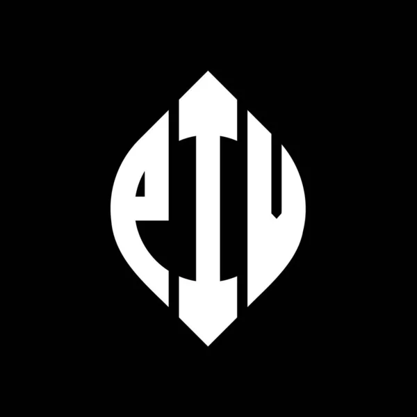 Дизайн Логотипа Круга Piv Формой Круга Эллипса Буквы Эллипса Piv — стоковый вектор