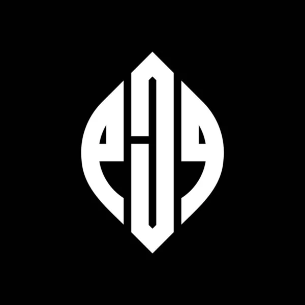 Дизайн Логотипа Круга Pjq Формой Круга Эллипса Pjq Эллиптические Буквы — стоковый вектор