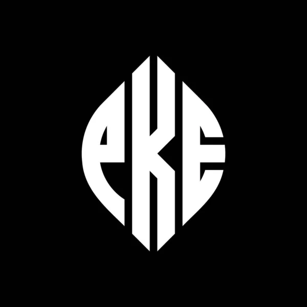Дизайн Логотипа Круга Pke Кружком Эллипсом Буквы Эллипса Pke Типографским — стоковый вектор