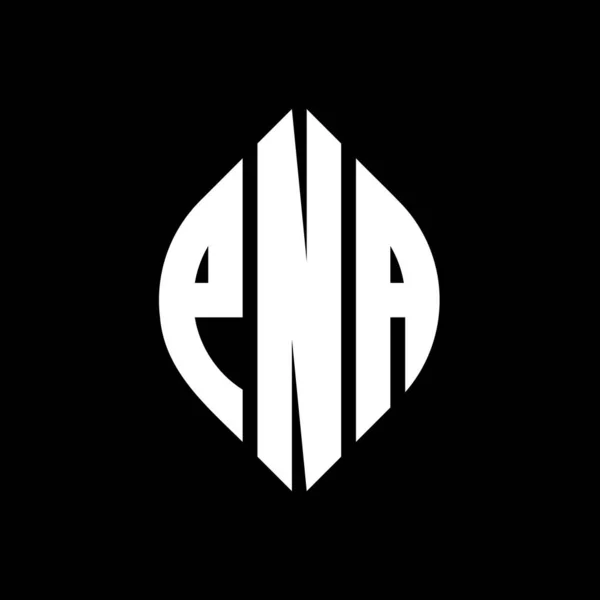 Дизайн Логотипа Круга Pna Кружками Эллипсами Буквы Эллипса Пна Типографским — стоковый вектор