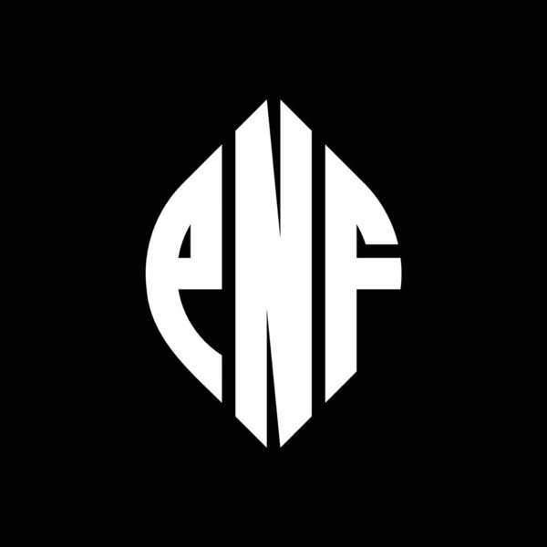 Конструкция Логотипа Круга Pnf Формой Круга Эллипса Буквы Эллипса Pnf — стоковый вектор