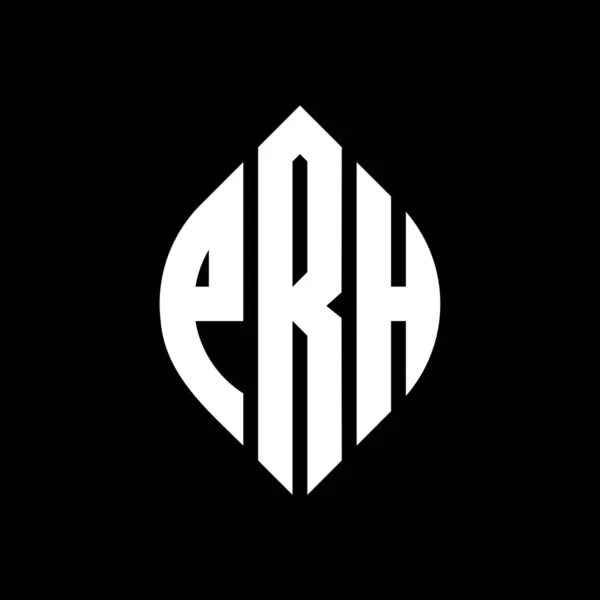 Prh 디자인에 글자들 이니셜은 로고를 Prh Circle Emblem Abstract Monogram — 스톡 벡터
