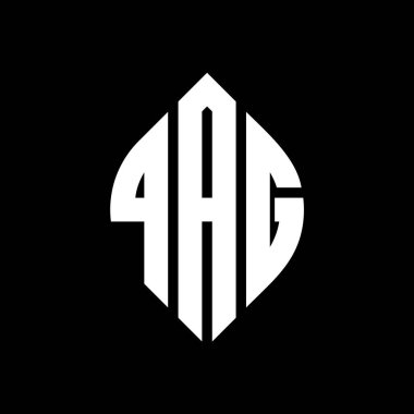 Çember ve elips şekilli QAG daire harf logosu tasarımı. QAG elips harfleri tipografik tarzda. Üç baş harf daire şeklinde bir logo oluşturuyor. QAG Çember Amblemi Soyut Monogram Harf İşaretleyici Vektörü.