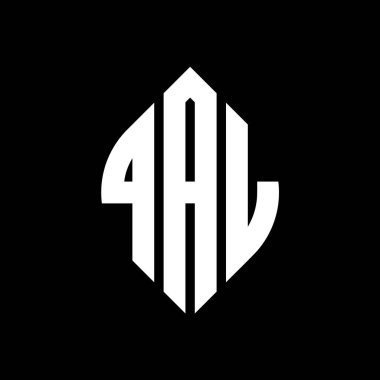 Çember ve elips şekilli QAL daire harf logosu tasarımı. Tipografik tarzda elips harfleri. Üç baş harf daire şeklinde bir logo oluşturuyor. QAL Çember Amblemi Soyut Monogram Harf İşaretleyici Vektörü.