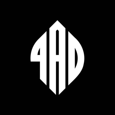 Çember ve elips şekilli QAO daire harf logosu tasarımı. QAO elips harfleri tipografik tarzda. Üç baş harf daire şeklinde bir logo oluşturuyor. QAO Çember Amblemi Soyut Monogram Harf İşaretleyici Vektörü.