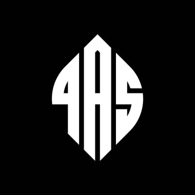 Çember ve elips şekilli QAS daire harf logosu tasarımı. QAS elips harfleri tipografik tarzda. Üç baş harf daire şeklinde bir logo oluşturuyor. QAS Çember Amblemi Soyut Monogram Harf İşaretleme Vektörü.