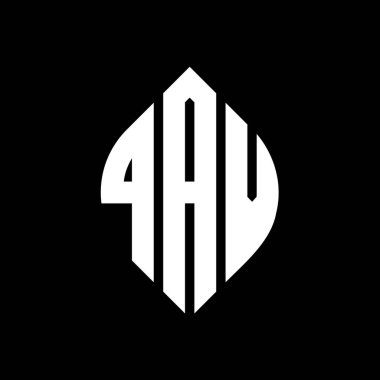 Çember ve elips şekilli QAV daire harf logosu tasarımı. Typographic tarzında QAV elips harfleri. Üç baş harf daire şeklinde bir logo oluşturuyor. QAV Çember Amblemi Soyut Monogram Harf İşaretleyici Vektörü.