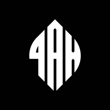 Çember ve elips şekilli QAX daire harf logosu tasarımı. QAX elips harfleri tipografik tarzda. Üç baş harf daire şeklinde bir logo oluşturuyor. QAX Çember Amblemi Soyut Monogram Harf İşaretleyici Vektörü.