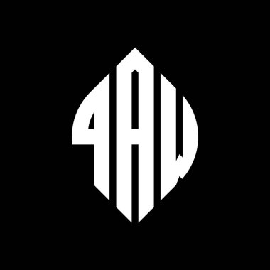 Çember ve elips şekilli QAW daire harf logosu tasarımı. QAW elips harfleri tipografik tarzda. Üç baş harf daire şeklinde bir logo oluşturuyor. QAW Çember Amblemi Soyut Monogram Harf İşaretleyici Vektörü.