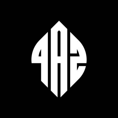 Çember ve elips şekilli QAZ daire harf logosu tasarımı. QAZ elips harfleri tipografik tarzda. Üç baş harf daire şeklinde bir logo oluşturuyor. QAZ Çember Amblemi Soyut Monogram Harf İşaretleyici Vektörü.
